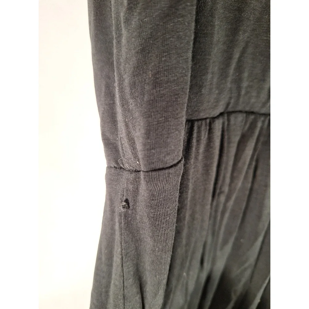 Weekend‎ Max Mara Black Pleated Jersey Knit Sleeveless Midi Dress Size M